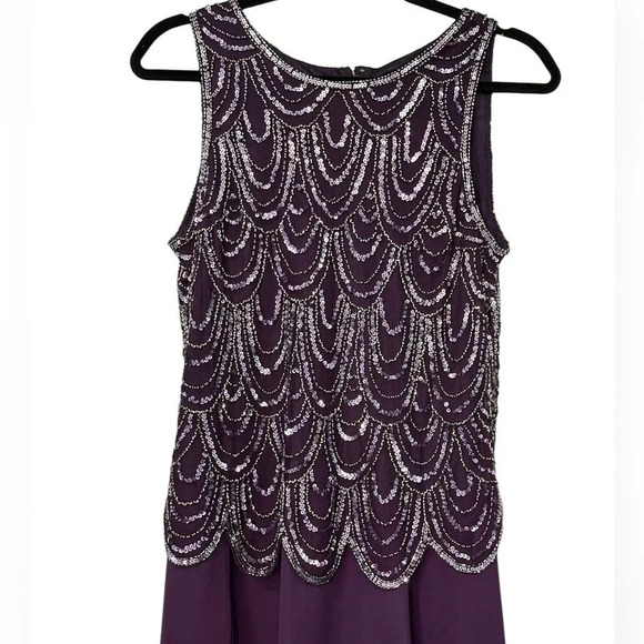 J Kara sleeveless beaded dress with matching scarf & sheer bolero cover up - Picture 7 of 12